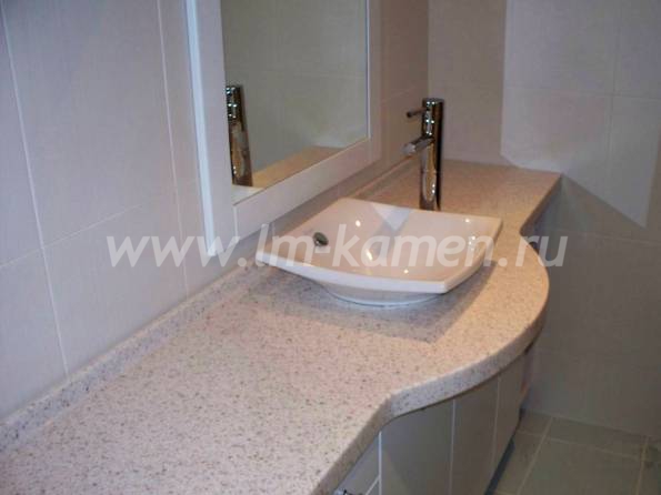Столешница в ванную с раковиной Grandex S-201 Dirty Sand  — www.lm-kamen.ru