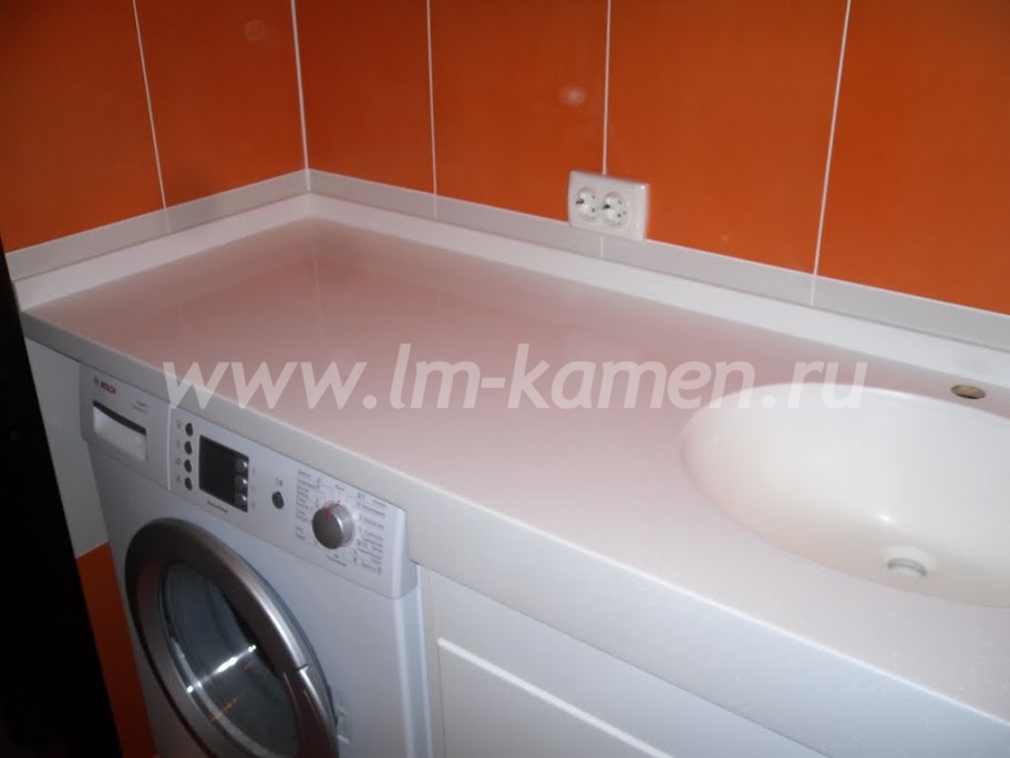 Столешница в ванную под раковину и стиральную машину Grandex — www.lm-kamen.ru