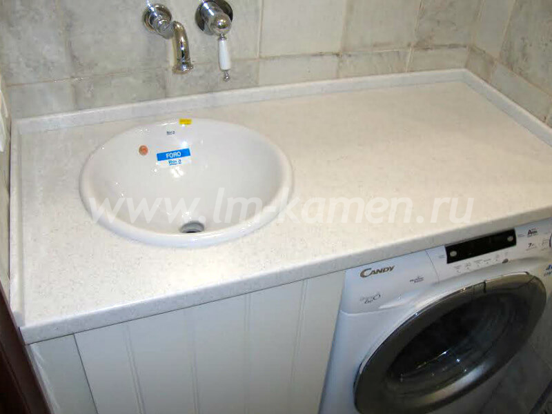 Столешница в ванную под раковину и стиральную машину Hanex — www.lm-kamen.ru
