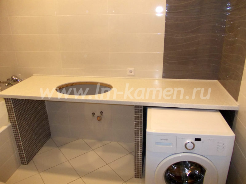 Столешница в ванную под раковину и стиральную машину Tristone — www.lm-kamen.ru
