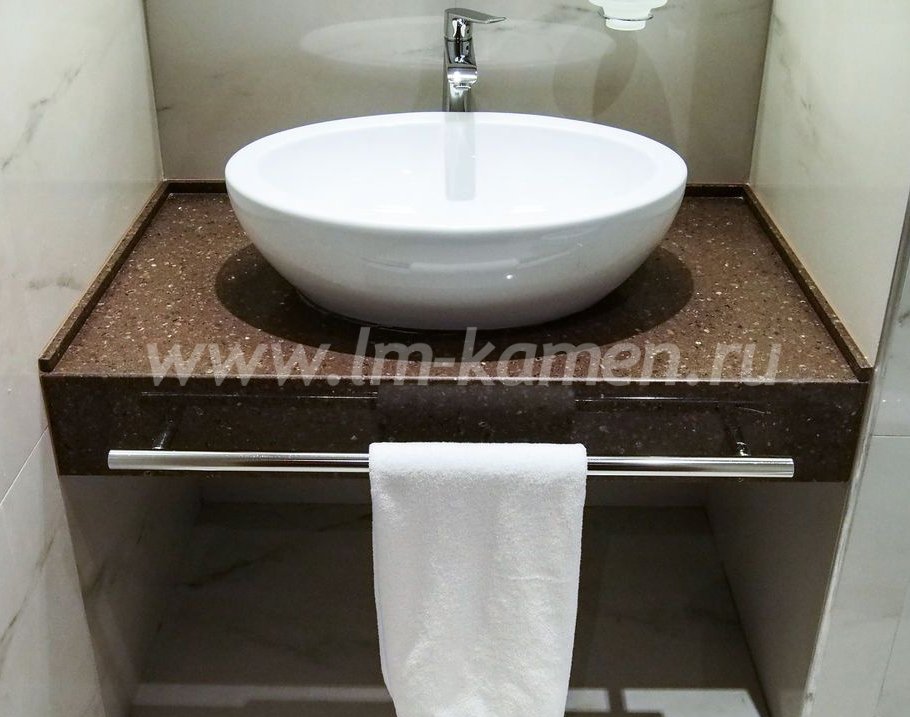 Маленькая столешница из искусственного камня для ванной из камня Montelli Dupont — www.lm-kamen.ru