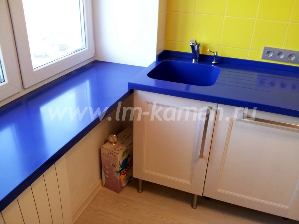 Синяя столешница для кухни — www.lm-kamen.ru
