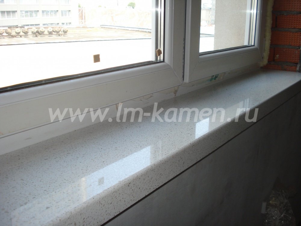 Белый подоконник из искусственного камня — www.lm-kamen.ru