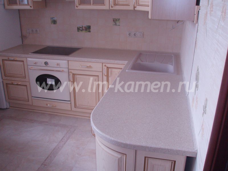 Столешница из искусственного камня Corian с накладной мойкой — www.lm-kamen.ru