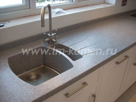 Столешница для кухни с мойкой и фруктовницей Corian Silt — www.lm-kamen.ru