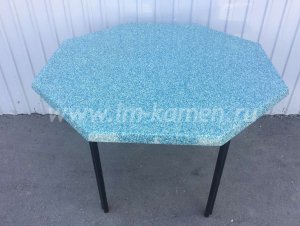 Голубой шестигранный стол из искусственного камня Staron SS471 Seafoam