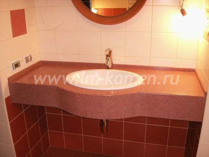 Столешница из искусственного камня в ванную с раковиной Samsung Staron — www.lm-kamen.ru