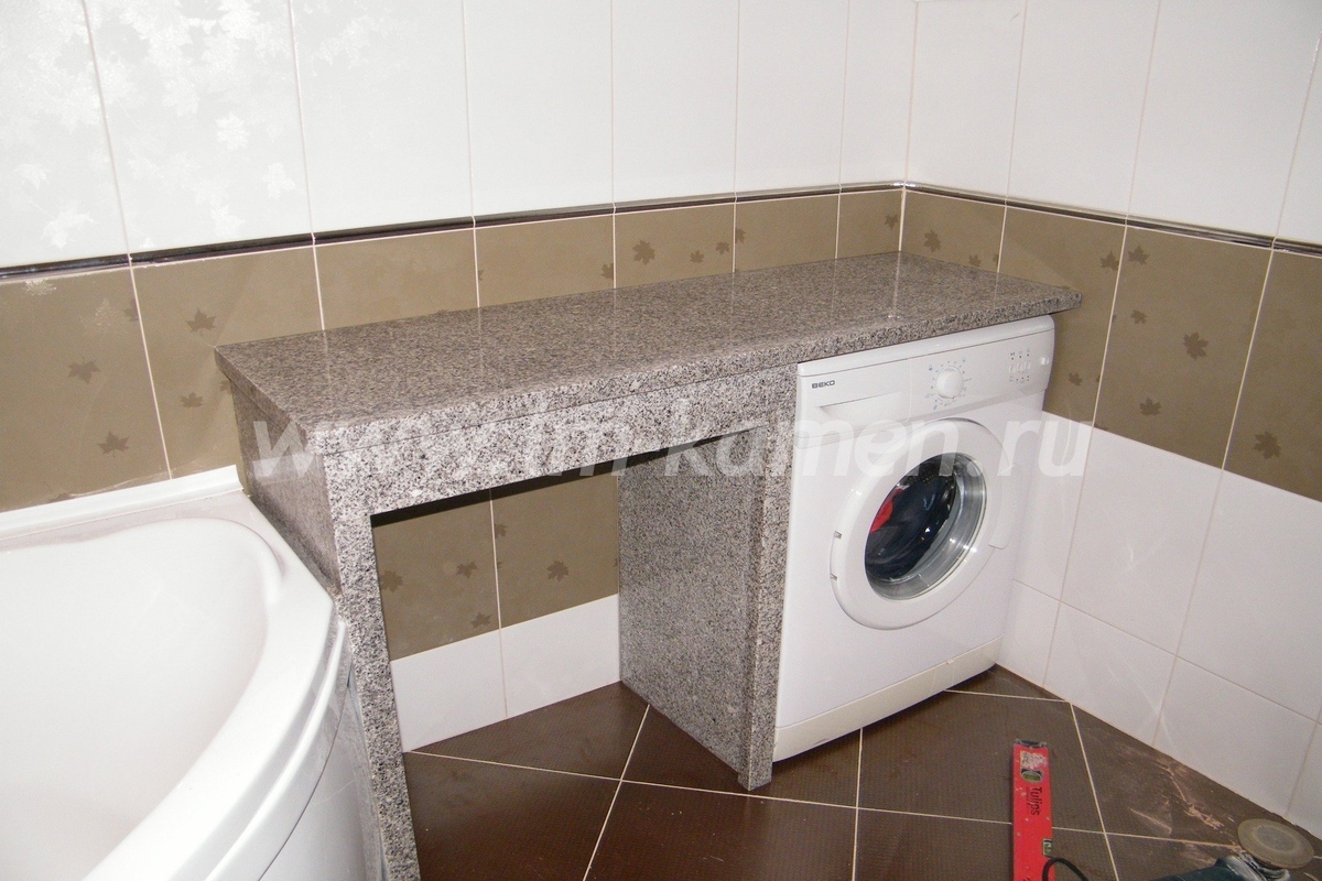 Столешница из искусственного камня Старон в ванную под стиральную машину — www.lm-kamen.ru