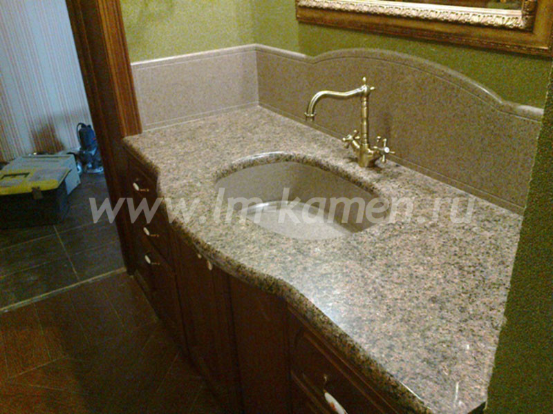 Столешница из искусственного камня в ванную с раковиной — www.lm-kamen.ru
