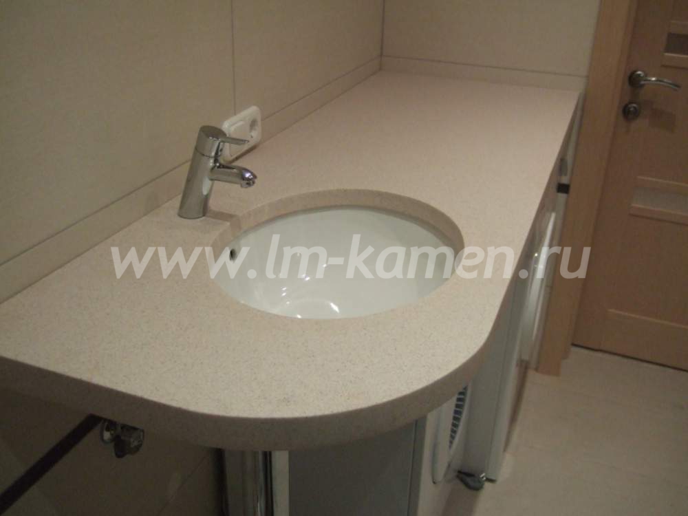 Столешница в ванную из искусственного камня под стиральную машинку — www.lm-kamen.ru